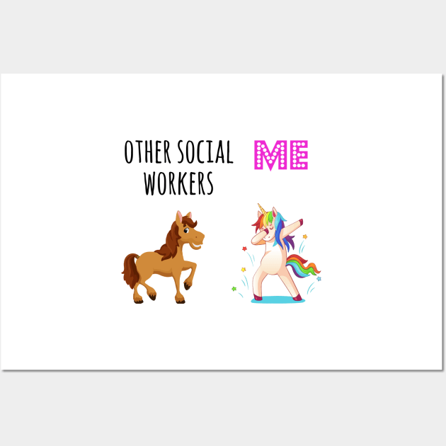 unicorn social worker, Funny Social Worker Gift Wall Art by yass-art